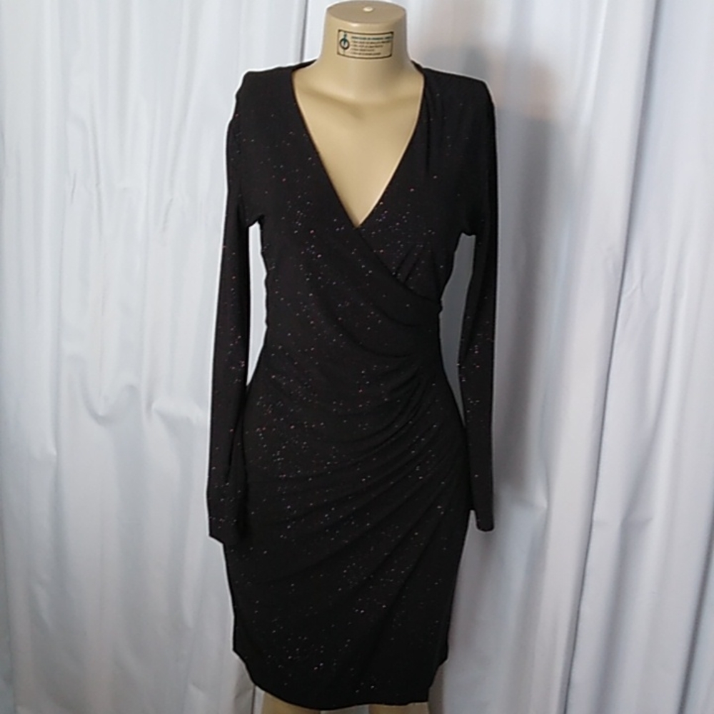 Calvin Klein allover glitter surplice cocktail dress - size 8, worn once